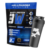 Whey Protein 3w 2kg Hellpharma 31g De Proteína + Brinde