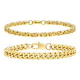 2 Pulseras De Oro Para Hombres, Joyas Minimalistas, Mujeres,