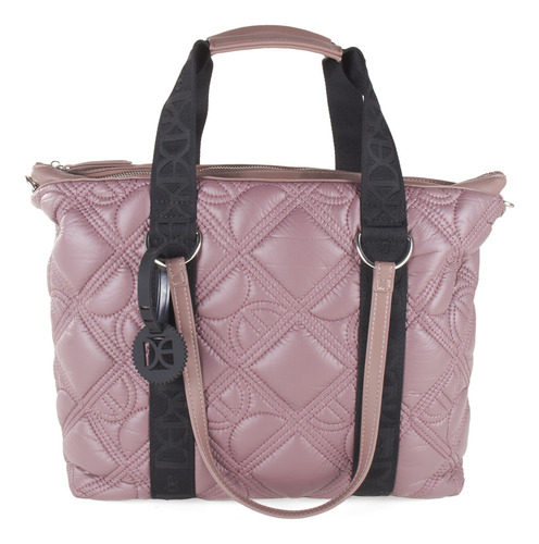 Bolsa Tote Cloe Para Mujer Grande Monograma Bordado Con Asa Color Violeta