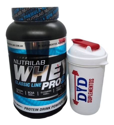 Whey Pro 1 Kg 2.0 - Nutrilab - Proteina + Shaker Dyd