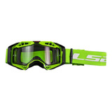 Antiparras Motocross Mx Ls2 Aura Lente Transparente Armazón Verde Talle Único