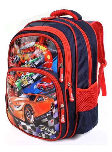 Mochila Infantil Escolar Menino Reforçada Bolsa Costas Cor Vermelho