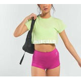 Blusa Crop Top Gymshark Fraction Verde Talla Chica