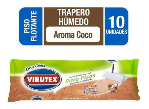 Trapero Húmedo Desechable Piso Flotante Coco 10un. Virutex