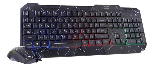 Kit De Teclado Y Mouse Gamer Naceb Na-633 Español España De Color Negro