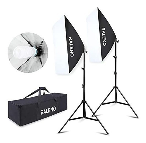 Raleno Softbox - Kit De Iluminación De Fotografía De 20 X 28