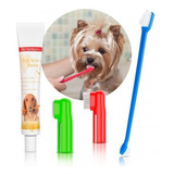 Crema Dental Para Perros + 3 Cepillos De Dientes Mascotas