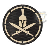 Patch Emborrachado Militar Elmo Espartano Airsoft Spartan