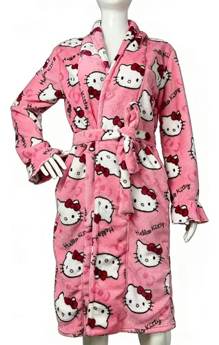 Albornoz Rosa De Franela De Hello Kitty, Lindo Anime De Dibu