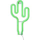 Lampara De Neon Cactus Vintage Usb Pilas Bar Pub Luz Velado