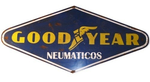 Cartel Antiguo Goodyear De Chapa Gruesa 80x37cm Z-043