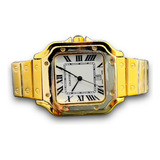Reloj Santos 100 Dorado No Cartier No Rolex Quarzo Foto Real