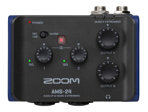 Interface De Áudio Zoom Ams-24 Usb 6 Canais Cor Preto 110v/220v