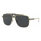 Lentes De Sol Dolce & Gabbana Dg2256 133487 Square Aviator Black Gold Classic