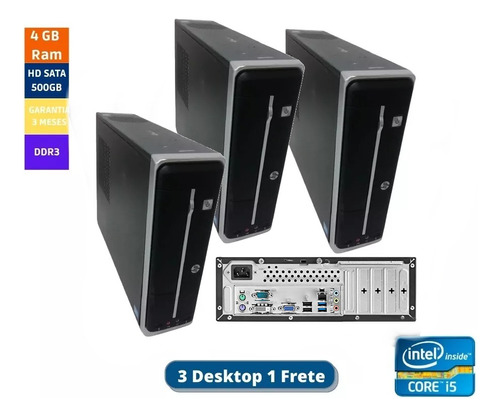 Kit Com 3 Desktop Cpu Hp 402 G1 8gb Ram Hd Ssd 120 Gb 