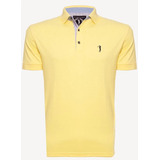 Polo Aleatory Masculina Piquet Light Inner Contrast Amarela