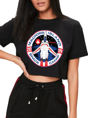 Playera Crop Top Anime Macross Space Camp