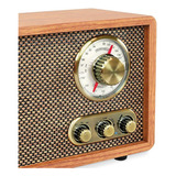 Radio De Madera Con Bluetooth Fmam Y Esfera Giratoria