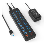 Hub Usb Alimentado, Divisor De Concentrador Usb 3.0 De 11 Pu