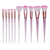 Set De 10 Brochas Ojos Unicornio Diamante Glitter Maquillaje