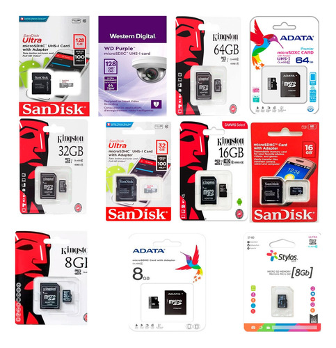 Kit 11 Memorias Micro Sd Marcas Surtidas 32 64 128gb Mayoreo