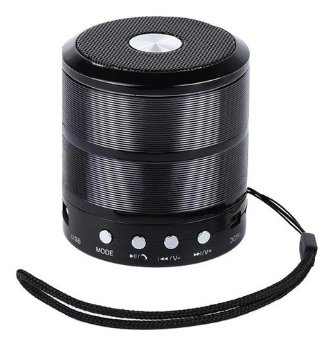 Caixa Caixinha De Som Bluetooth Mini Speaker Ws887 Preta