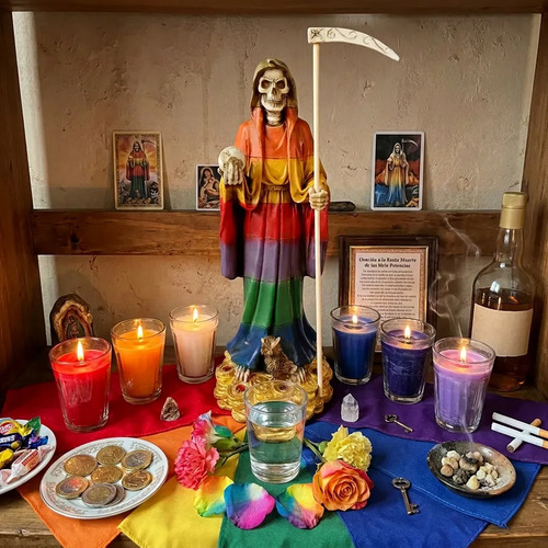 Escultura En Resina De La Santa Muerte Preparada 30cm