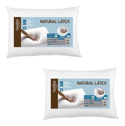 Kit 2 Travesseiros Natural Látex 50x70x14 Duoflex Oferta