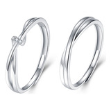 2pcs/set Anillo De Pareja Möbius Anillos Para Hombre Y Mujer