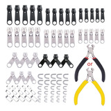 85pcs/set Zipper Repair Kit Sewing Jacket Rails