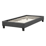 Base De Cama Europea 1 Plaza 190x90x23cm Todo Tipo Colchones Color Gris Oscuro