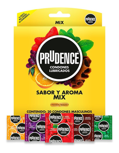 Paquete 20 Condones Prudence® Sabor Y Aroma Mix