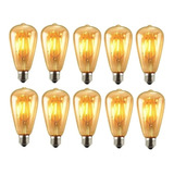 Pack X10 Ampolletas Filamento Led Edison 8w Retro Vintage