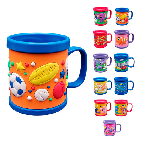 Taza Infantil 3d Con Dibujo En Relieve Variedad De Diseños