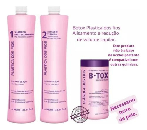 Lala Plástica Dos Fios Rosa 2 X 1l + Btox 1kg