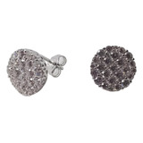 Aros Pasantes Redondos Con Micropave Cubics Blanco Plata 925