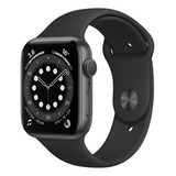 Apple Watch  Series 6 (gps) - Caixa De Alumínio Cinza-espacial De 44 Mm - Pulseira Esportiva Preto