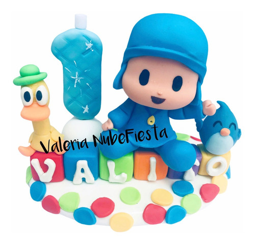 Pocoyo Pato Eli Pajaro Cake Topper Vela Pasta Francesa