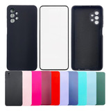 Kit Película 3d Capa Silicone Veludo Compatível Moto G52 G82