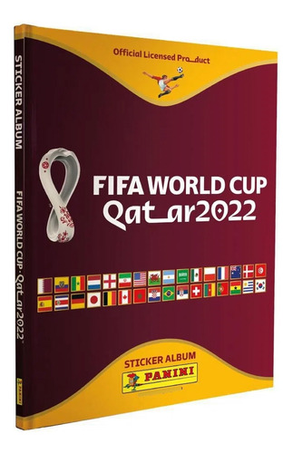 Álbum Fifa World Cup Qatar 2022 Panini Bordó/dorado Tapa Dura