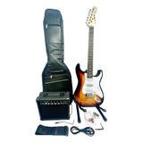 Kit Guitarra Eléctrica Amplificador 15w + Accesorios