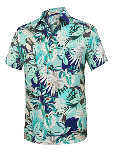 Camisa Hawaiana Casual De Manga Corta 100% Algodón,florales