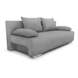 Sofa Cama 2 Plazas 2 Cuerpos Baul Living Gris