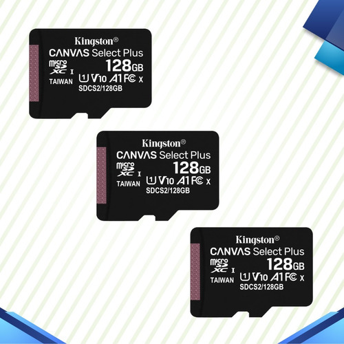 Paquete De 3 Memorias Micro Sd Kingston - 128 Gb