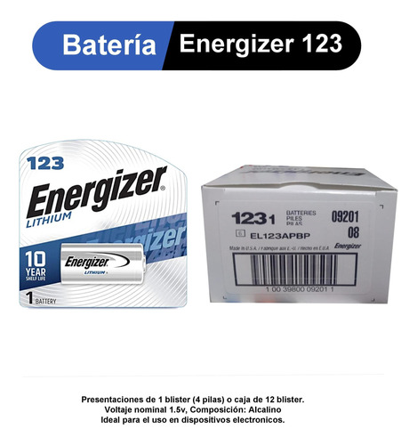 Bateria Energizer 123