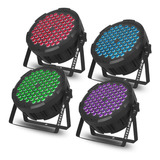 Kit 4 Cañones Par Led 80x3w Full Color Rgb - Steelpro 80par3