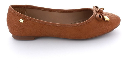 Flats Dama Salamandra Balerina Camel Sintético  20955