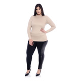 Blusa Plus Size Básica Caqui