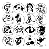 Stencil Personagens Infantis 7cm Kit 2 Com 16 Moldes