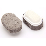  Piedra Pómez Natural  Exfoliante Con Cepillo X 2 Unidades